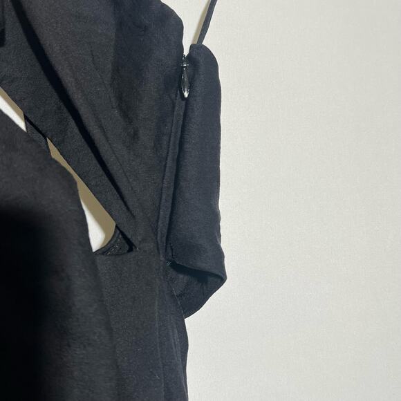 Marina Moscone RTR Shipwrecked Cutaway Dress Black Women Size 6 Virgin Wool Silk - Picture 9 of 12